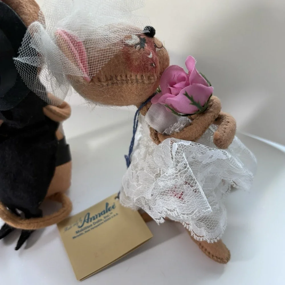 Annalee Wedding Mice Bride And Groom Mouse Set 1994 No. 2055 With Tags Mint!